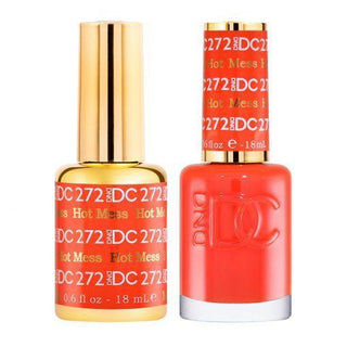  DND DC Gel Nail Polish Duo - 272 Orange Colors - Hot Mess by DND DC sold by DTK Nail Supply