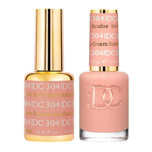  DND DC Gel Nail Polish Duo - 304 Coral Ice-Cream Sundae by DND DC sold by DTK Nail Supply