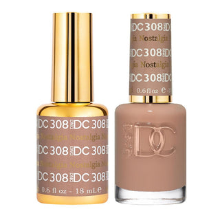  DND DC Gel Nail Polish Duo - 308 Brown Colors - Nostalgia by DND DC sold by DTK Nail Supply