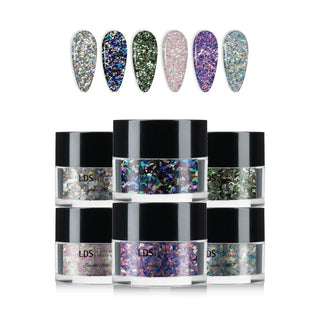  LDS Glitter Nail Art DLG Kit: DLG01, 02, 03, 04, 05, 06 - 0.5 oz by LDS sold by DTK Nail Supply