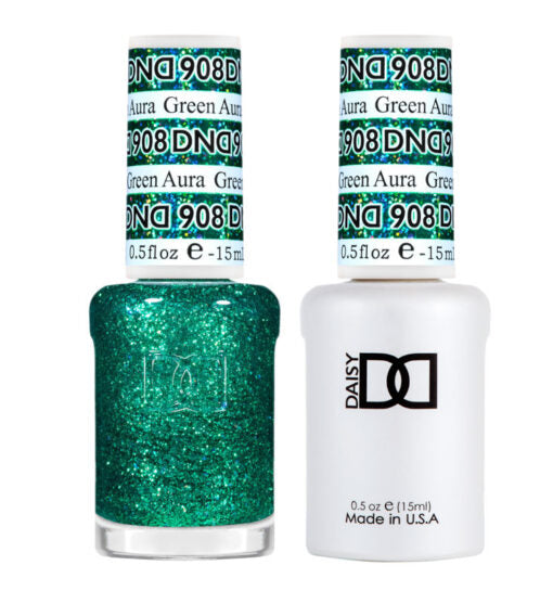 DND Gel Nail Polish Duo - 908 Green Aura by DND - Daisy Nail Designs sold by DTK Nail Supply