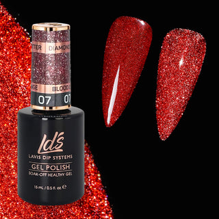  LDS 07 Blood Orange (ver2) - Gel Polish 0.5 oz - Diamond Reflective Glitter by LDS sold by DTK Nail Supply