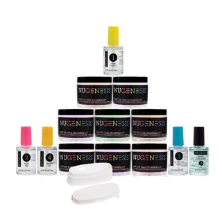  NuGenesis Dip Powder Pro Kit 2 - Crystal Clear, French White, Pink I, 5 Dip Powder Colors, 5 Essentials, Molding by NuGenesis sold by DTK Nail Supply