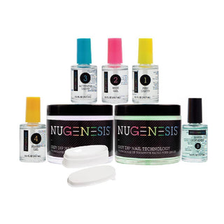  NuGenesis Dip Powder Starter Kit 2 - Crystal Clear, Dip Powder Color, 5 Essentials, Molding by NuGenesis sold by DTK Nail Supply
