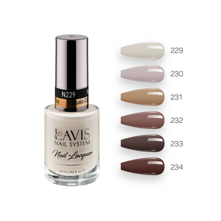 Lavis Nail Lacquer Fall Winter Set N1 (6 colors): 229, 230, 231, 232, 233, 234 by LAVIS NAILS sold by DTK Nail Supply