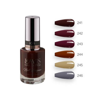  Lavis Nail Lacquer Fall Winter Set N2 (6 colors): 241, 242, 248, 244, 245, 248 by LAVIS NAILS sold by DTK Nail Supply