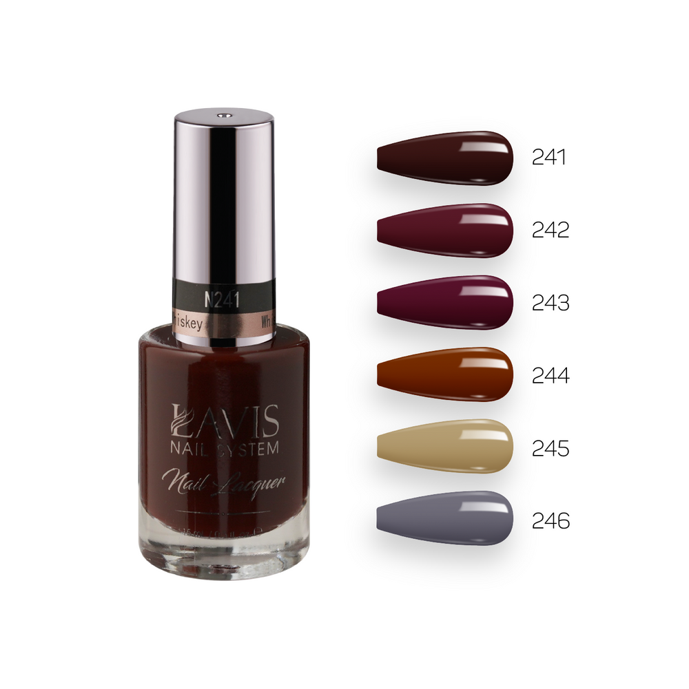  Lavis Nail Lacquer Fall Winter Set N2 (6 colors): 241, 242, 248, 244, 245, 248 by LAVIS NAILS sold by DTK Nail Supply