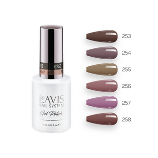  Lavis Gel Fall Winter Set G5 (6 colors): 253, 254, 255, 256, 257, 258 by LAVIS NAILS sold by DTK Nail Supply