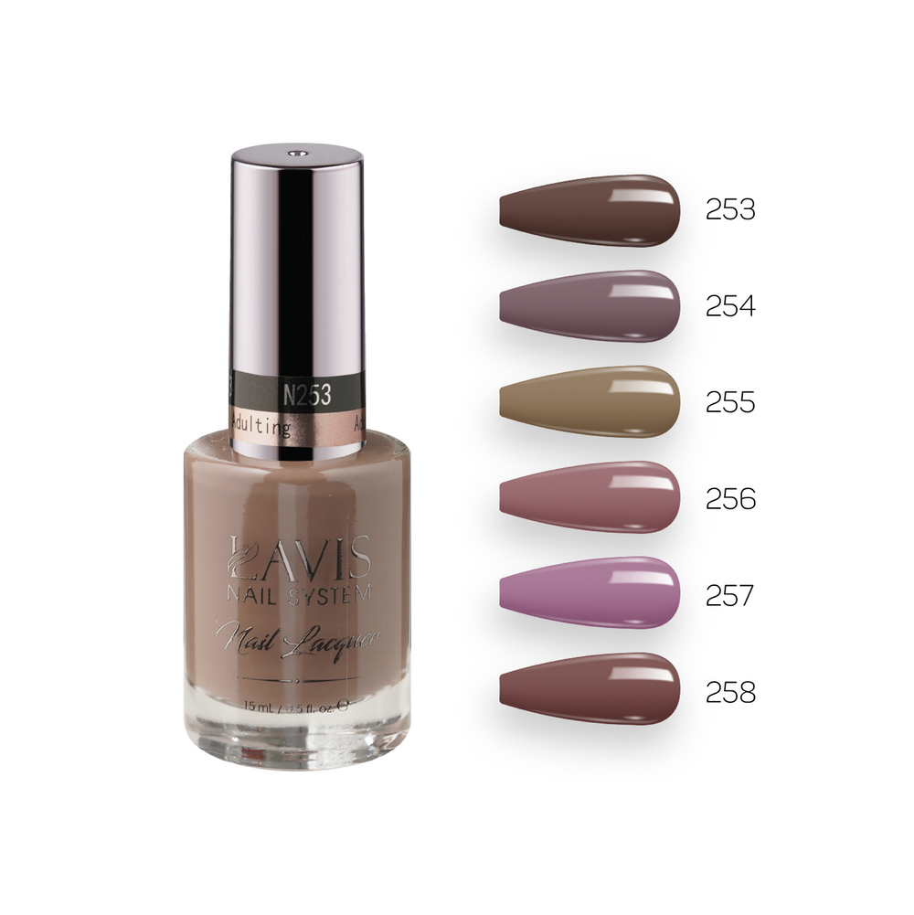  Lavis Nail Lacquer Fall Winter Set N5 (6 colors): 253, 254, 255, 256, 257, 258 by LAVIS NAILS sold by DTK Nail Supply