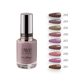  Lavis Nail Lacquer Fall Winter Set N3 (9 colors): 253, 254, 255, 256, 257, 258, 259, 260, 261 by LAVIS NAILS sold by DTK Nail Supply