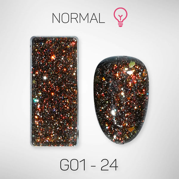 LAVIS Glitter G01 - 24 - Gel Polish 0.5 oz - Galaxy Collection by LAVIS NAILS sold by DTK Nail Supply