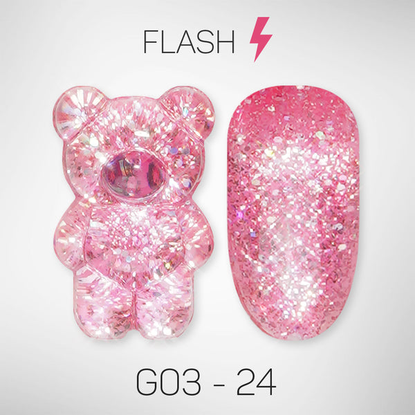 LAVIS Glitter G03 - 24 - Gel Polish 0.5 oz - Barbie Collection by LAVIS NAILS sold by DTK Nail Supply
