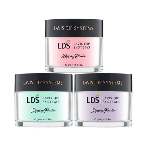  3 LDS Powder Colors - 1.5 oz: 01,04,130 by OTHER sold by DTK Nail Supply