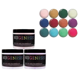  NuGenesis Glitz Collection (12 Colors): 601, 602, 603, 604, 605, 606, 607, 608, 609, 610, 611, 612 by NuGenesis sold by DTK Nail Supply