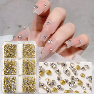  6 Grids Sharp Diamond Clear Glass Rhinestones #01 by OTHER sold by DTK Nail Supply