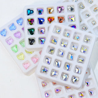 3D Love Diamond Rhinestones for Nails Design Mix 20 Heart Shapes Crystal Diamonds Stone Bling Nail Charm for Nail Art DIY Craft 03 S Mixed Heart