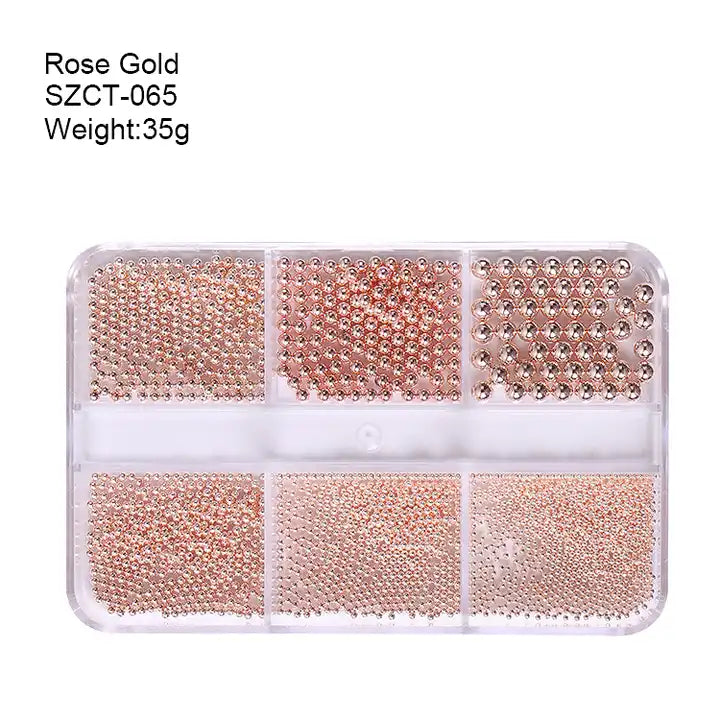  6 Grid Ball Beads - SZCT 065 - Bronze by Nail Charm sold by DTK Nail Supply