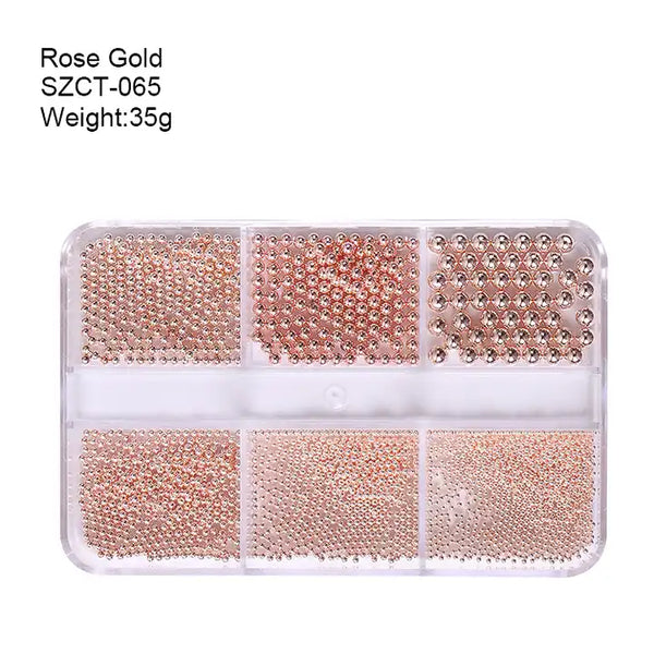  6 Grid Ball Beads - SZCT 065 - Bronze by Nail Charm sold by DTK Nail Supply