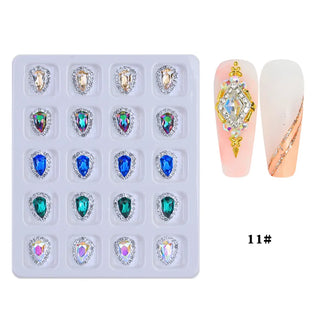 3D Shiny Crystal Zircon Rhinestones for Nails Design Mix 20 Heart Shapes Crystal Diamonds Stone Bling Nail Charm for Nail Art DIY Craft #11