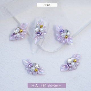 3D Trendy Acrylic Flower Nail Charms
