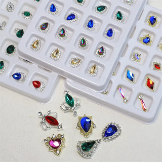 3D Shiny Crystal Zircon Rhinestones for Nails Design Mix 20 Heart Shapes Crystal Diamonds Stone Bling Nail Charm for Nail Art DIY Craft #8