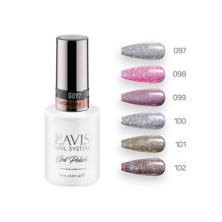  Lavis Gel Flashy Beyond Diva Set G2 (6 colors): 097, 098, 099, 100, 101, 102 by LAVIS NAILS sold by DTK Nail Supply