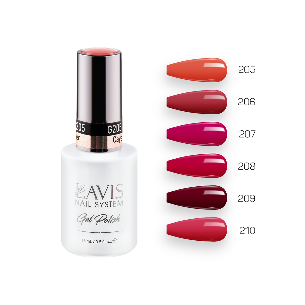 Lavis Gel Kiss Masterpiece Set G4 (6 colors): 205, 206, 207, 208, 209, 210 by LAVIS NAILS sold by DTK Nail Supply