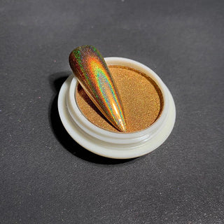  Golden Laser Holographic Chrome Powder - BJ165 by Chrome sold by DTK Nail Supply