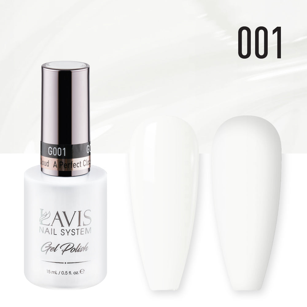 Lavis Gel Polish 001 - White Colors - A Perfect Cloud by LAVIS NAILS sold by DTK Nail Supply