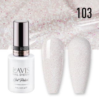  Lavis Gel Nail Polish Duo - 103 White Glitter Colors - Taste of Glitter by LAVIS NAILS sold by DTK Nail Supply