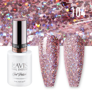  Lavis Gel Nail Polish Duo - 104 Pink Glitter Colors - Ring Me Up by LAVIS NAILS sold by DTK Nail Supply