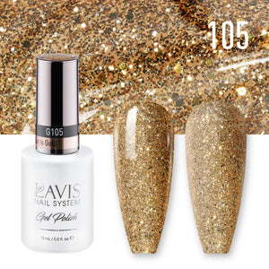  Lavis Gel Nail Polish Duo - 105 All That Is Gold by LAVIS NAILS sold by DTK Nail Supply