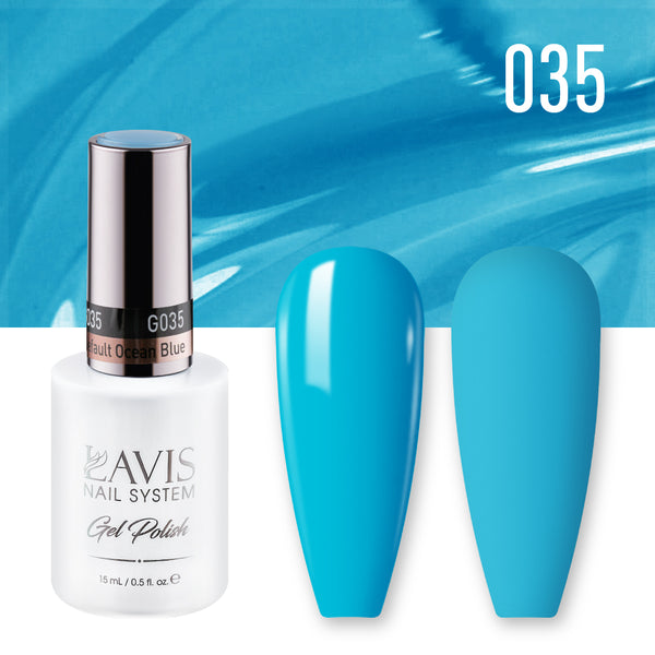  Lavis Gel Nail Polish Duo - 035 Default Ocean Blue by LAVIS NAILS sold by DTK Nail Supply