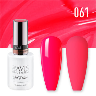  Lavis Gel Nail Polish Duo - 061 Pink, Orange Colors - Pomegrenadine by LAVIS NAILS sold by DTK Nail Supply