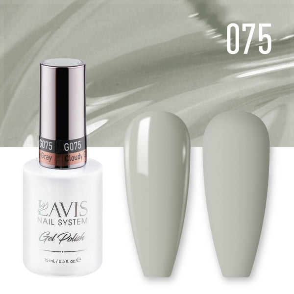  Lavis Gel Nail Polish Duo - 075 Cloudy Gray by LAVIS NAILS sold by DTK Nail Supply