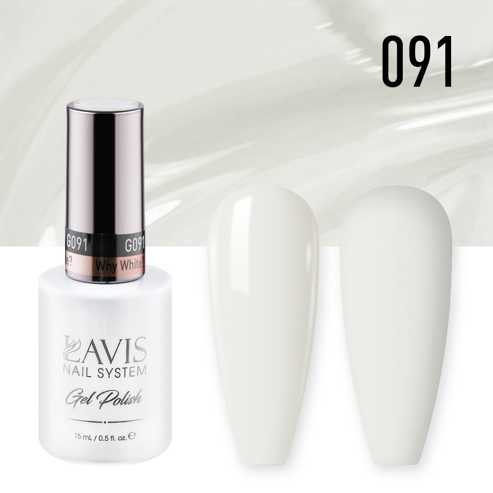  Lavis Gel Nail Polish Duo - 091 Why White? by LAVIS NAILS sold by DTK Nail Supply