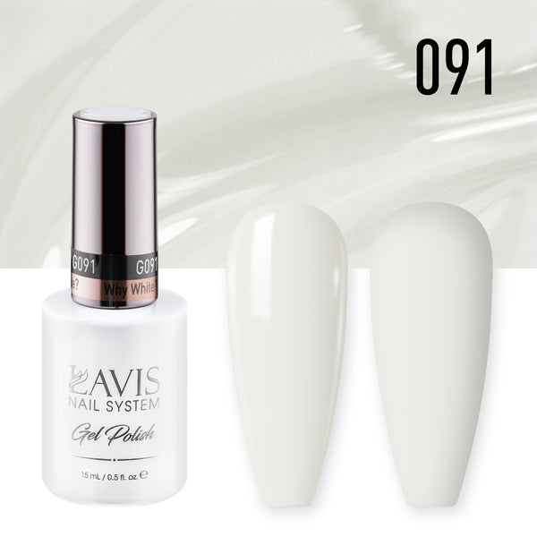  Lavis Gel Nail Polish Duo - 091 Why White? by LAVIS NAILS sold by DTK Nail Supply