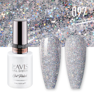  Lavis Gel Nail Polish Duo - 097 Silver, Glitter Colors - Fantasyland by LAVIS NAILS sold by DTK Nail Supply