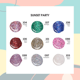  SUNSET PARTY - Lavis Holiday Nail Lacquer Collection: 097; 098; 099; 101; 103; 104; 106; 107; 108 by LAVIS NAILS sold by DTK Nail Supply