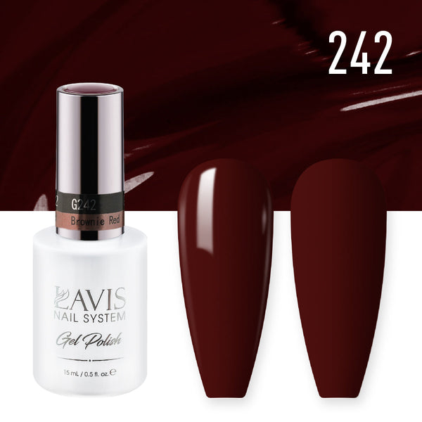 Lavis Gel Polish 242 - Brown Colors - Brownie Red by LAVIS NAILS sold by DTK Nail Supply