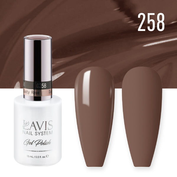 Lavis Gel Polish 258 - Brown Colors - Dusty Rose by LAVIS NAILS sold by DTK Nail Supply