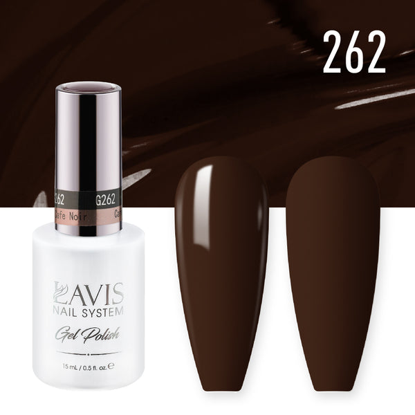 Lavis Gel Nail Polish Duo - 262 Brown Colors - Cafe Noir by LAVIS NAILS sold by DTK Nail Supply