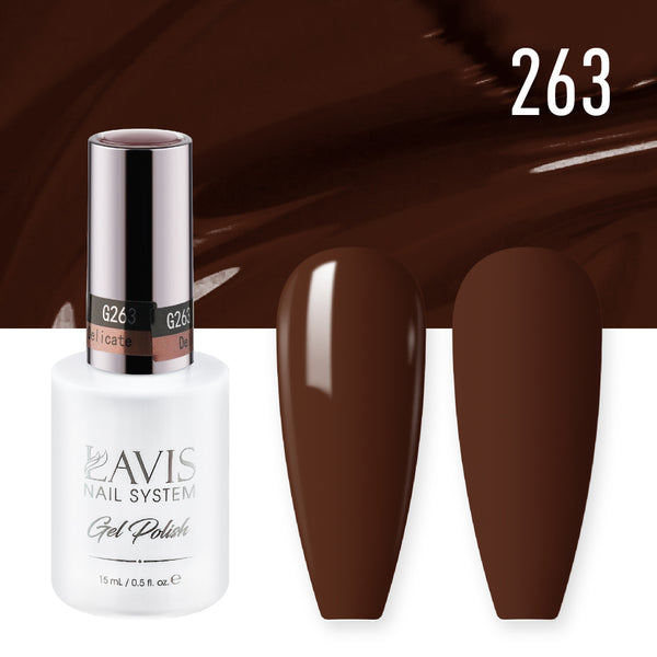 Lavis Gel Nail Polish Duo - 263 Brown Colors - Delicate by LAVIS NAILS sold by DTK Nail Supply