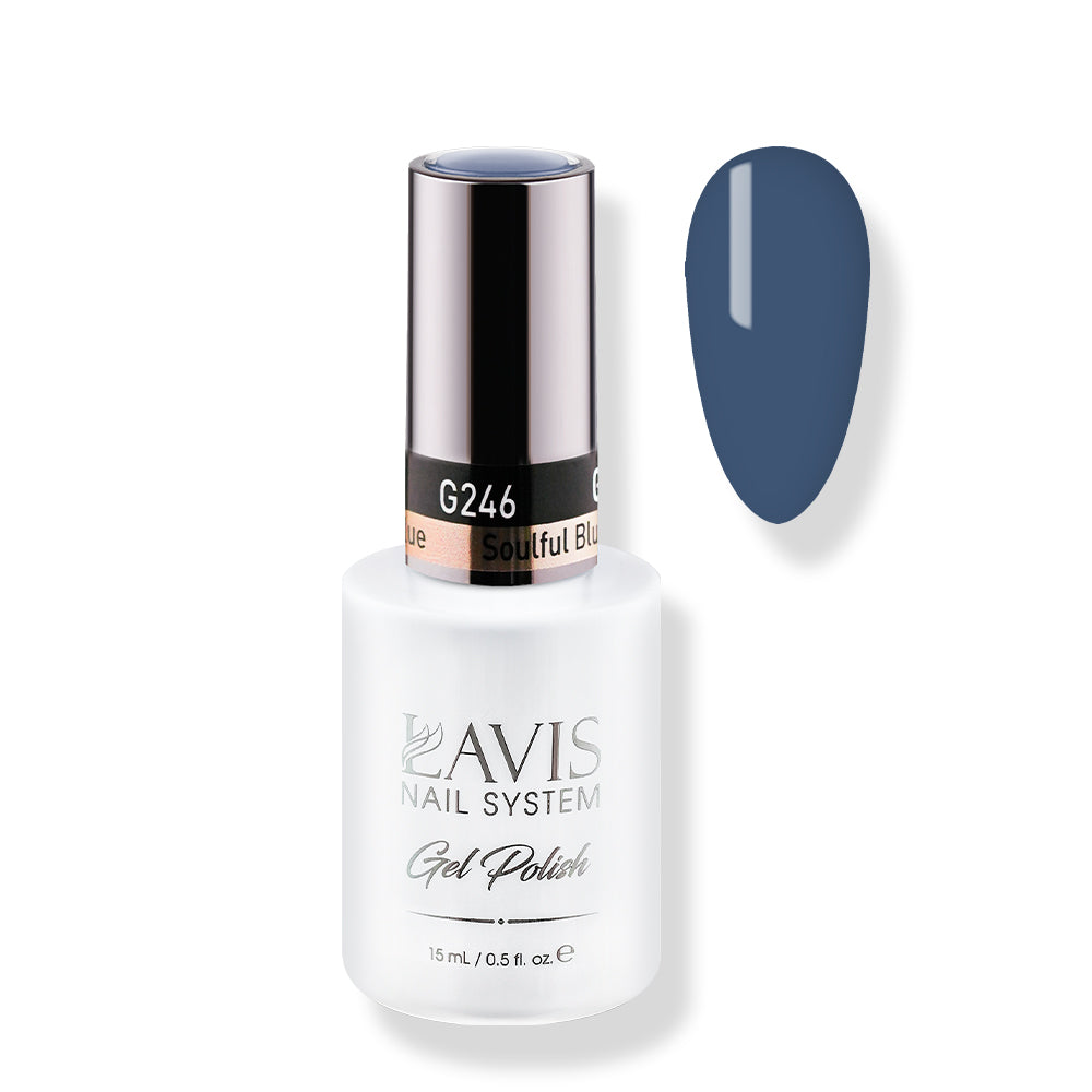 Lavis Gel Polish 246 (Ver 2) - Blue Colors - Soulful Blue by LAVIS NAILS sold by DTK Nail Supply