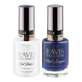  Lavis Gel Nail Polish Duo - 249 (Ver 2) Blue Colors - Stormy Night by LAVIS NAILS sold by DTK Nail Supply