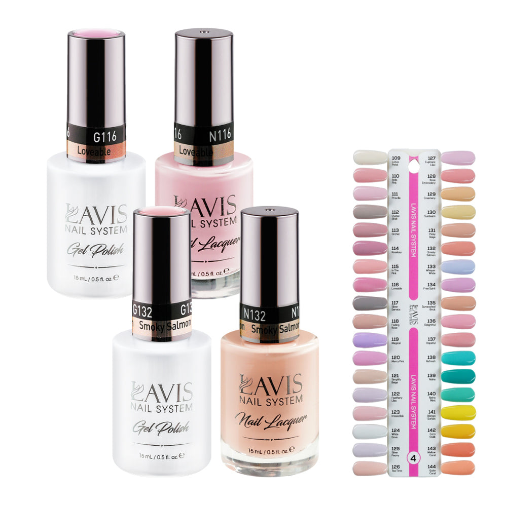 Lavis Gel Polish & Matching Nail Lacquer Duo Part 4: 109-144 (36 Colors)