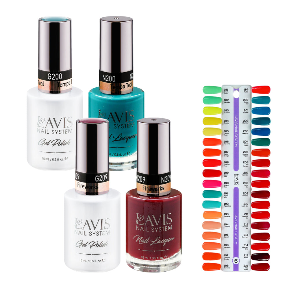 Lavis Gel Polish & Matching Nail Lacquer Duo Part 6: 181-216 (36 Colors)