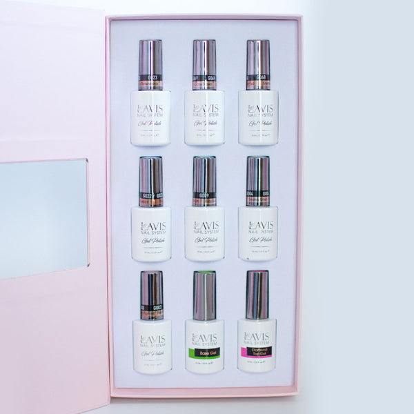 Lavis Holiday Collection: 7 Gel Polishes, 1 Base Gel, 1 Top Gel - SWEET TALK - 023; 069; 068; 022; 009; 004; 003 + BT by LAVIS NAILS sold by DTK Nail Supply