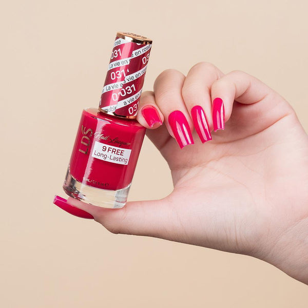 LDS Gel Nail Polish Duo - 031 Red Colors - La Vie En Rose by LDS sold by DTK Nail Supply