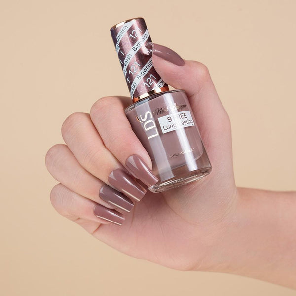 LDS Gel Nail Polish Duo - 121 Brown Colors - Brownish by LDS sold by DTK Nail Supply
